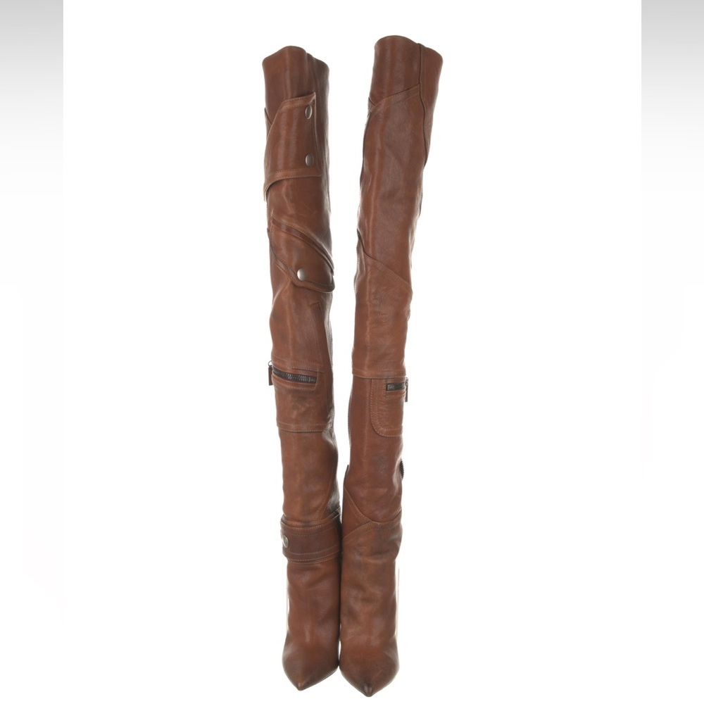 Saint Laurent leather over the knee boots
